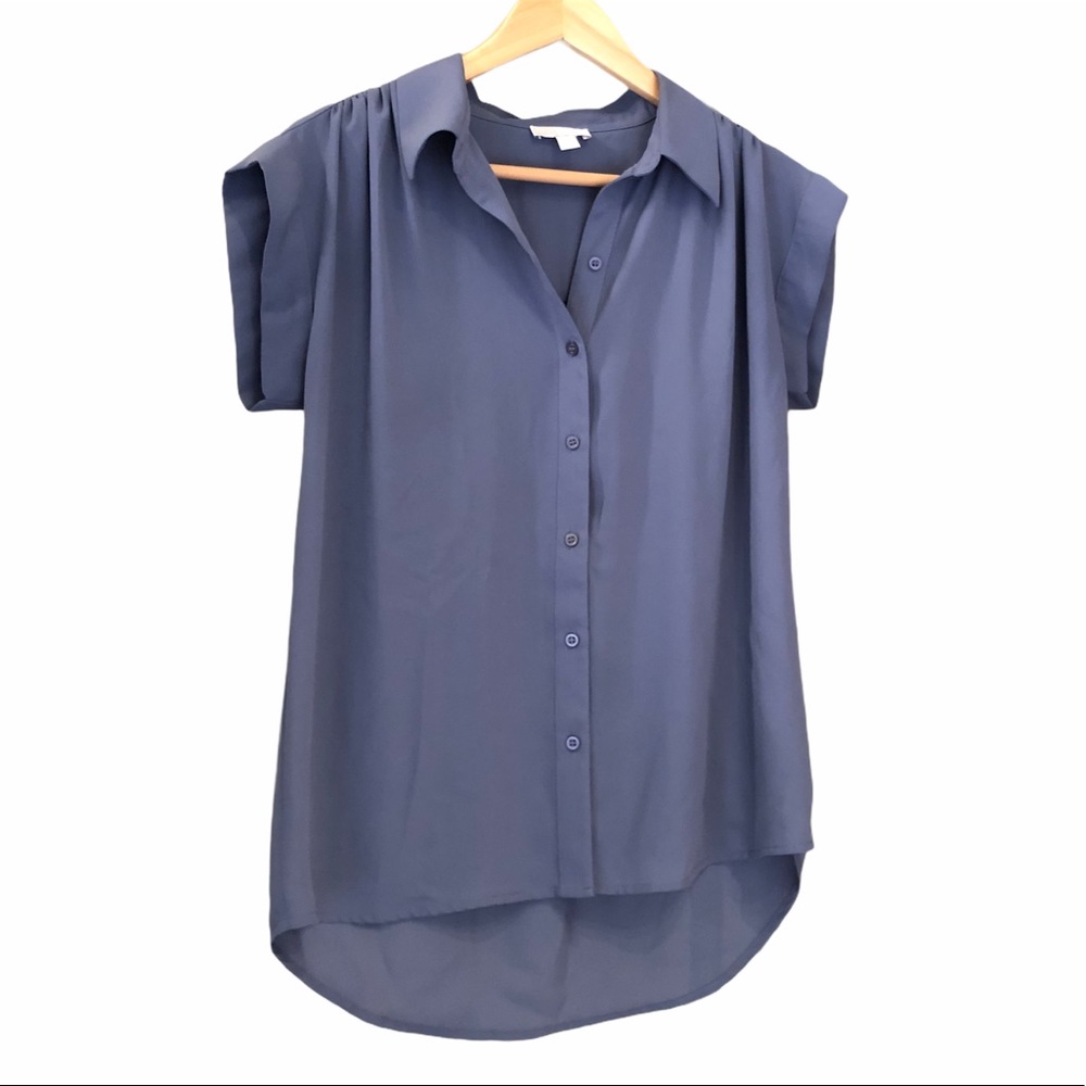 14th & Union Blue Short Sleeve Blouse XS